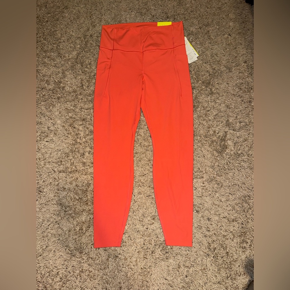 All in motion coral/orange full length ultra high rise leggings NWT